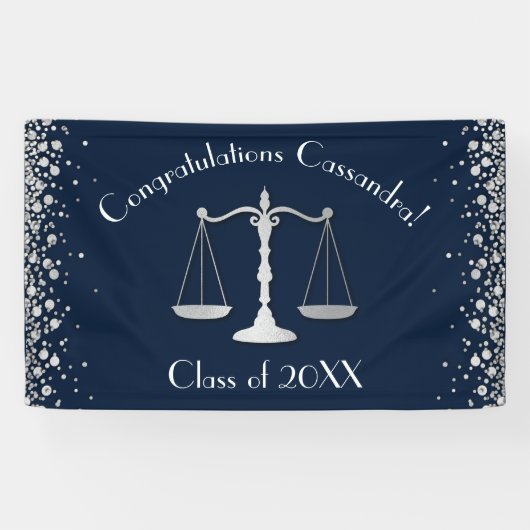 Juristenmarinade Silver Graduation Party Banner (Horizontal)