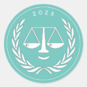 Juristenschule Abschluss 2025 Runder Aufkleber (Vorderseite)