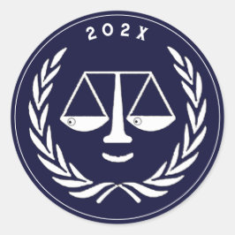 Juristenschule Abschluss Graduate 2025 Runder Aufkleber
