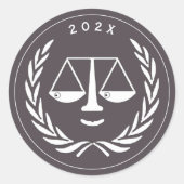 Juristenschule Abschluss Runder Aufkleber (Vorderseite)