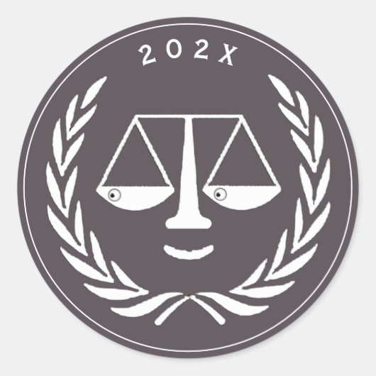 Juristenschule Abschluss Runder Aufkleber (Vorderseite)