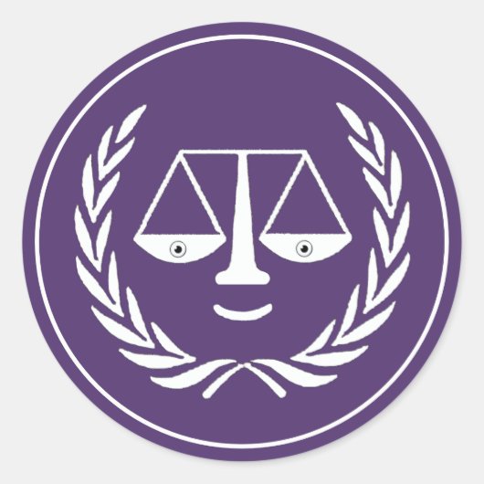 Juristenschule Abschluss Runder Aufkleber (Vorderseite)