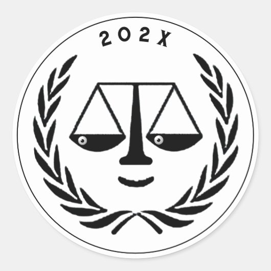 Juristenschule Abschluss Runder Aufkleber (Vorderseite)