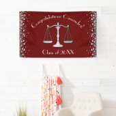 Juristenschule Maroon Silver Graduation Party Banner (Insitu)