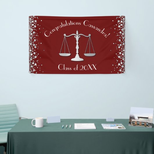 Juristenschule Maroon Silver Graduation Party Banner (Messeveranstaltung)