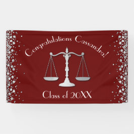 Juristenschule Maroon Silver Graduation Party Banner