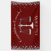 Juristenschule Maroon Silver Graduation Party Banner (Vertikal)