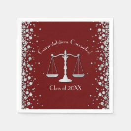 Juristenschule Maroon Silver Graduation Party Serviette