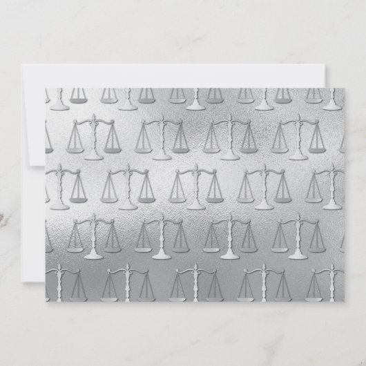 Juristenschule Silver Abschluss Grau Einladung (Rückseite)