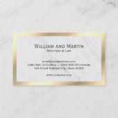 Juristenskala Monogram-Marmormor-Goldgrenze Visitenkarte (Rückseite)