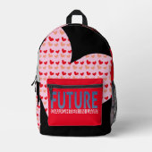 Juristentochter, rotgraue Liebe Bedruckter Rucksack (Vorderseite)