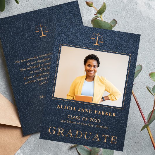 Juristische Abschluss Marine Gold Foto Ankündigung