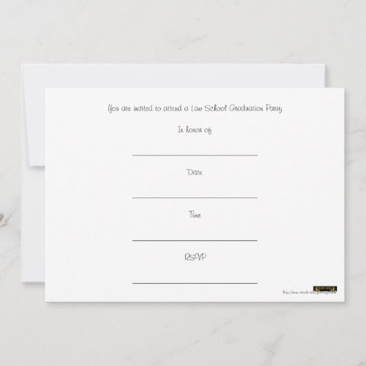 Juristische Fakultäts-Abschluss-Party Einladung (Rückseite)