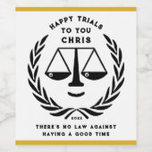 Juristische Graduierungspartei verleiht Weinkarte Weinetikett (Einzelnes Label)