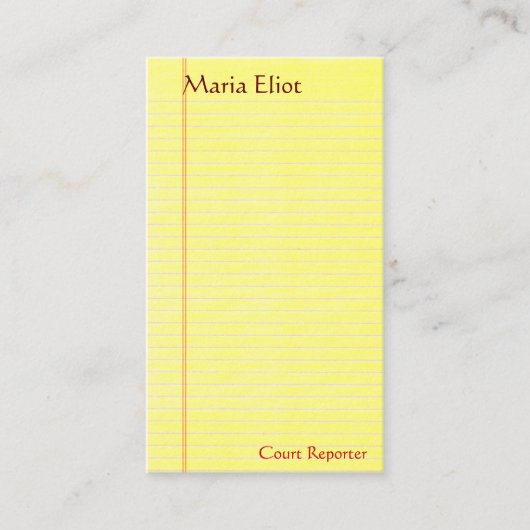 Juristische Pad (Gerichtsberichterstatter, Rechtsa Visitenkarte (Vorderseite)