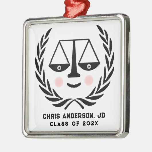 Juristische Schule Grad Keepake Geschenk Silbernes Ornament (Links)