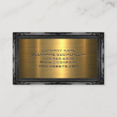 Juristische Skala | Antike Rahmen | Gold Metallic Visitenkarte (Rückseite)