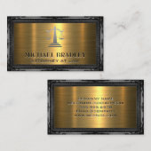 Juristische Skala | Antike Rahmen | Gold Metallic Visitenkarte (Vorne/Hinten)