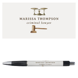 Juristische Skala Gavel Juristischer antiker Indiv Kugelschreiber