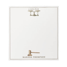 Juristische Skala Gavel Juristischer antiker Indiv Notizblock