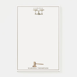 Juristische Skala Gavel Juristischer antiker Indiv Post-it Klebezettel