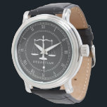 Juristische Skala Individuelle Name Anwalt Armbanduhr<br><div class="desc">Eine individuelle Name-Juristenuhr mit Ihrem Namen oder dem Namen Ihres Empfängers.</div>