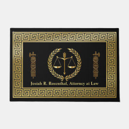 Juristische Skala Laurel Wreath griechische Schlüs Fußmatte