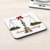 Juristische Skala Weihnachtskork-Untersetzer Untersetzer (Linke Seite)