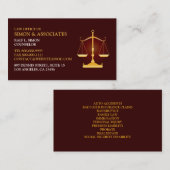 juristische Visitenkarte (Vorne/Hinten)