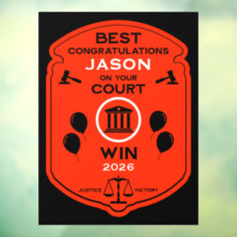 Juristischer Sieg - Geschenk Fensteraufkleber