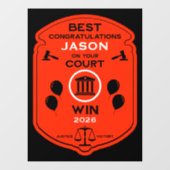 Juristischer Sieg - Geschenk Fensteraufkleber (Blatt)