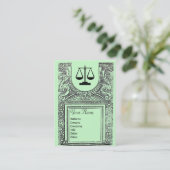 JURISTISCHES AMT, ATTORNEY 2 Monogramm, grün Visitenkarte (Stehend Vorderseite)