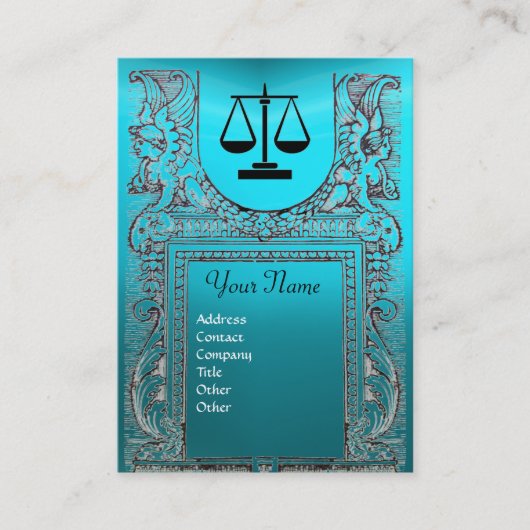 JURISTISCHES AMT, ATTORNEY Monogram blau Visitenkarte (Vorderseite)