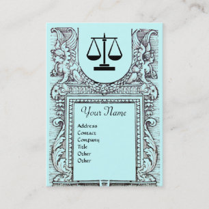 JURISTISCHES AMT, ATTORNEY Monogram, blau Visitenkarte