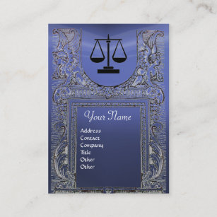 JURISTISCHES AMT, ATTORNEY Monogram, blau Visitenkarte