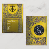 JURISTISCHES AMT, ATTORNEY Monogram gelb Visitenkarte (Vorne/Hinten)