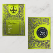 JURISTISCHES AMT, ATTORNEY Monogram gelb Visitenkarte (Vorne/Hinten)