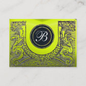 JURISTISCHES AMT, ATTORNEY Monogram gelb Visitenkarte (Rückseite)