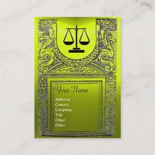 JURISTISCHES AMT, ATTORNEY Monogram gelb Visitenkarte