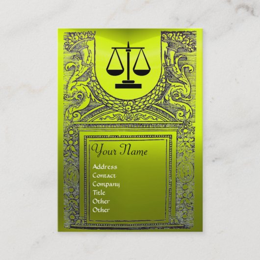 JURISTISCHES AMT, ATTORNEY Monogram gelb Visitenkarte (Vorderseite)