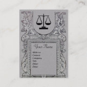 JURISTISCHES AMT, ATTORNEY Monogram Graues Papier Visitenkarte (Vorderseite)