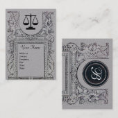 JURISTISCHES AMT, ATTORNEY Monogram Graues Papier Visitenkarte (Vorne/Hinten)