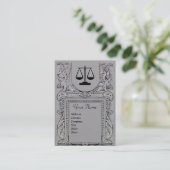 JURISTISCHES AMT, ATTORNEY Monogram Graues Papier Visitenkarte (Stehend Vorderseite)