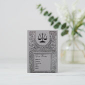 JURISTISCHES AMT, ATTORNEY Monogram Graues Papier Visitenkarte (Stehend Vorderseite)