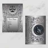 JURISTISCHES AMT, ATTORNEY Monogram Platinum Effec Visitenkarte (Vorne/Hinten)