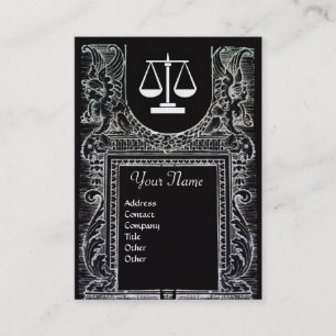 JURISTISCHES AMT, ATTORNEY Monogram Platinum Metal Visitenkarte