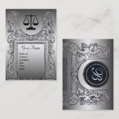 JURISTISCHES AMT, ATTORNEY Monogram Platinum Perle Visitenkarte (Vorne/Hinten)
