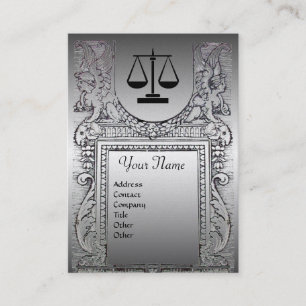 JURISTISCHES AMT, ATTORNEY Monogram Platinum Perle Visitenkarte