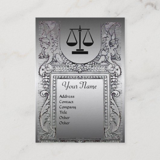 JURISTISCHES AMT, ATTORNEY Monogram Platinum Perle Visitenkarte (Vorderseite)