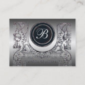 JURISTISCHES AMT, ATTORNEY Monogram Platinum Perle Visitenkarte (Rückseite)